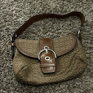 Coach Brown Signature Buckle Shoulder Bag